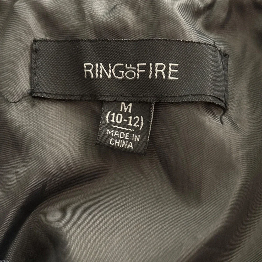 Ring of Fire Full Zip Utility Pocket Navy Blue Bomber Jacket Boys M 10-12